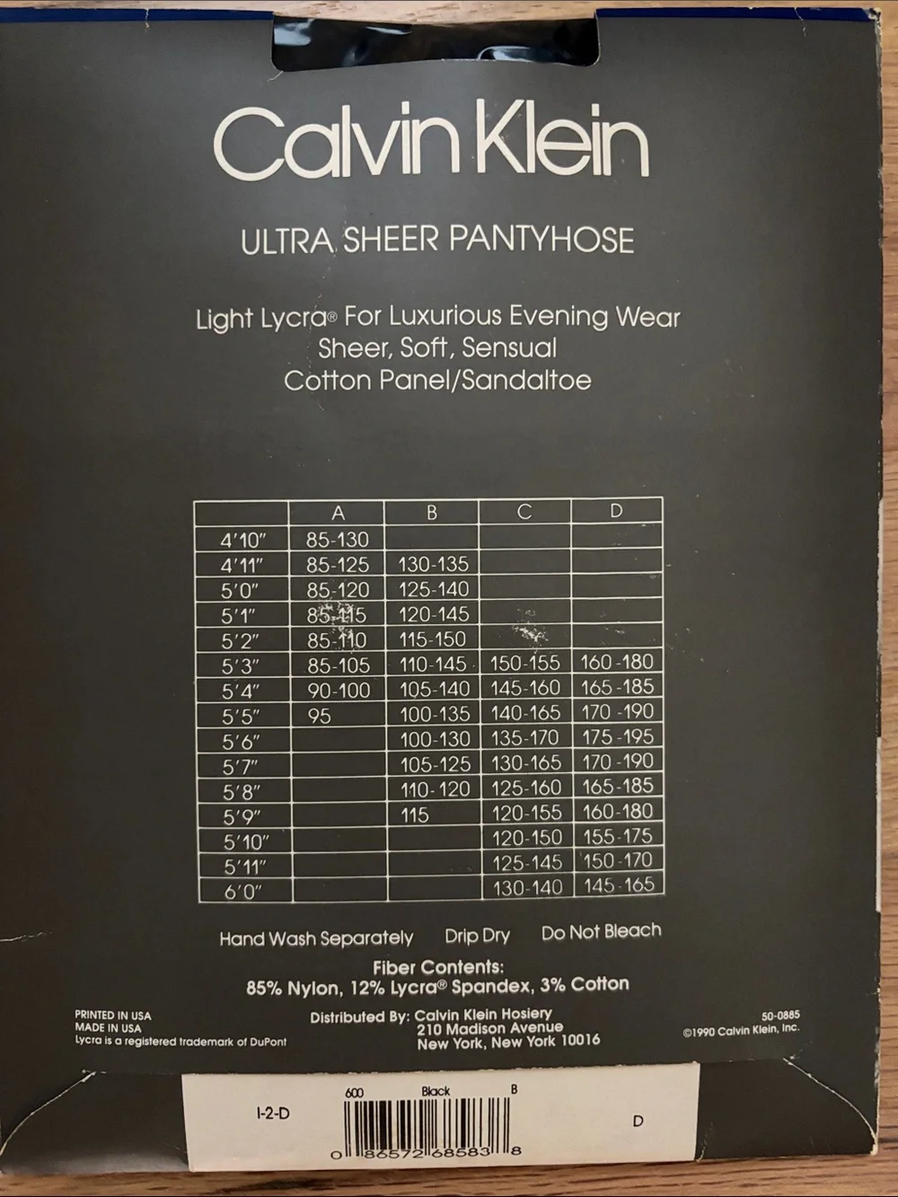 Calvin Klein Ultra Sheer Light Lycra Pantyhose - Black
